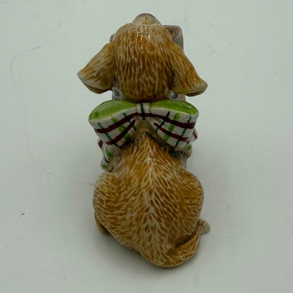 Fitz and Floyd Dear‎ Santa Puppy Dog Figurines Set of 3 Christmas Holiday Decor